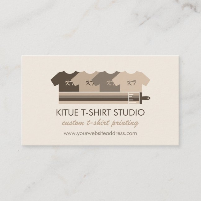 Print on demand Brown Beige Shirt Boutique Business Card