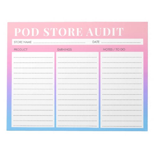 Print on Demand Photo Small Business Audit List Notepad