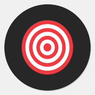 Print On Front Back Bullseye Target Bulls Eye Red Classic Round Sticker