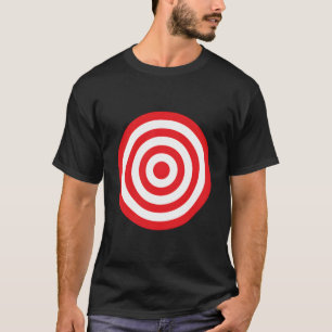 Print On Front Back Bullseye Target Bulls Eye Red  T-Shirt