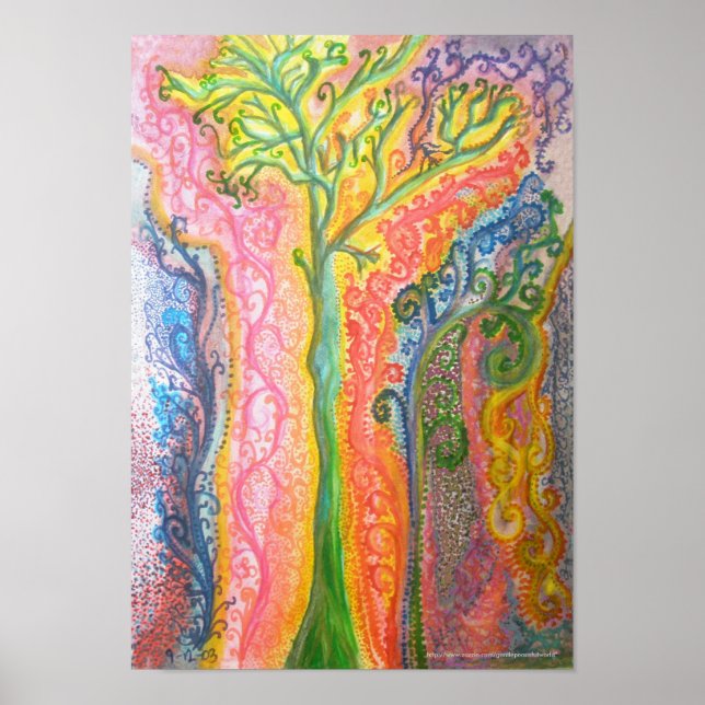 Print or Poster with Psychedelic Tree Design (Front)
