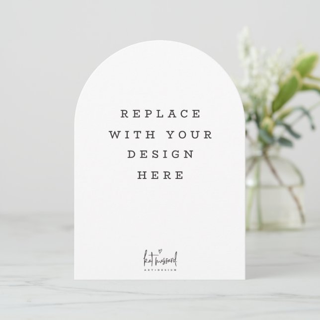 PRINT ORDER 7 x 5 inch card Dicut arch edge (Standing Front)