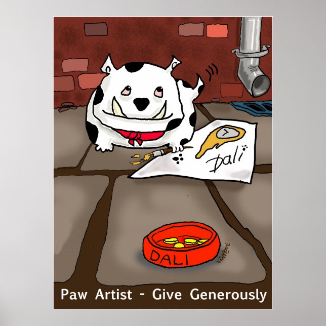 Print "Paw Artist Dali" - by Kev Moore (Front)