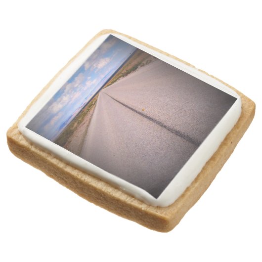 Print Phone Photo Summer Road Trip Square Shortbread Cookie (Angled)