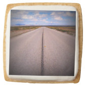 Print Phone Photo Summer Road Trip Square Shortbread Cookie (Front)