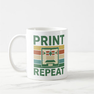 Print Repeat Retro 3D Printer Graphic Tee Coffee Mug