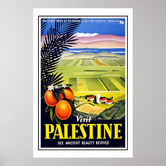 Print Retro Vintage Image Travel Palestine (Front)