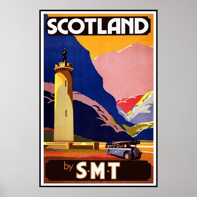 Print Retro Vintage Image Travel Scotland (Front)