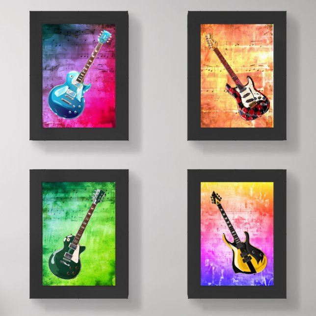 Print Set of 4 Electric Guitars (Front)