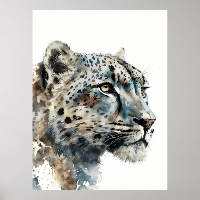 Print Snow Leopard Wall Art (Front)