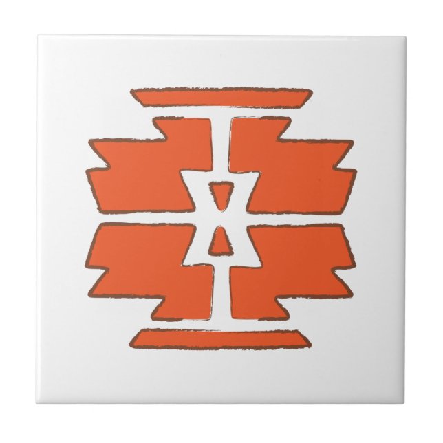 Print - Southwest Indian Design Ceramic Tile (Front)