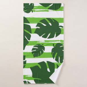 Print summer exotic jungle plant tropical palm lea bath towel