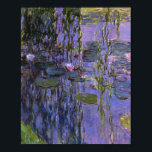 Print - Water Lillies by Claude Monet<br><div class="desc">A beautiful purle tone print featuring Water Lillies. Water Lilies (or Nymphéas), is a series of approximately 250 oil paintings by French Impressionist Claude Monet (1840 to1926). The paintings depict Monet's flower garden at Giverny and were the main focus of his paintings during the last thirty years of his life....</div>