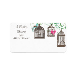 Print Your Own Bridal Shower Mod Bird Cage Label