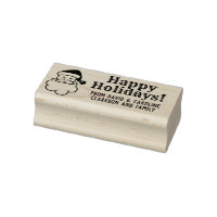 Print Your Own Happy Holidays Gift Tag Message Rubber Stamp