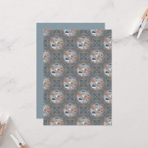 Printable Abstract Accent Dot Mandala Diamond Tile Invitation