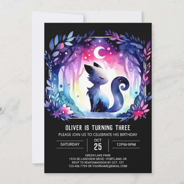 Printable Adorable Cat Birthday Invitation (Front)