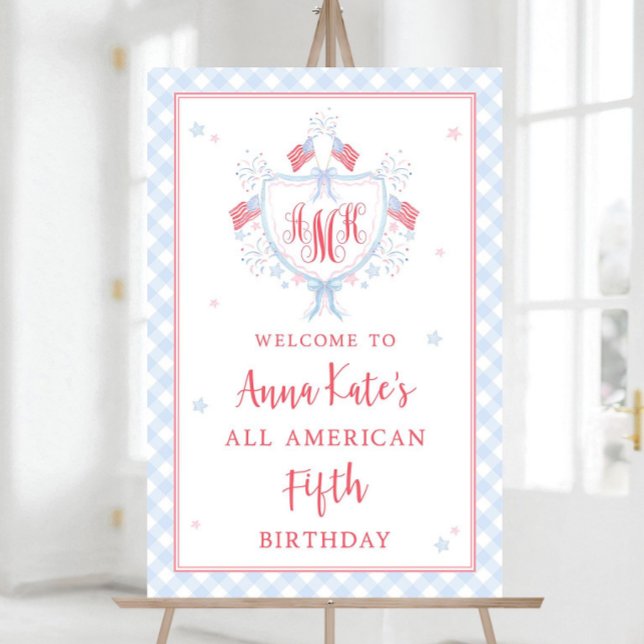 Printable American Flag Crest Welcome Sign, Custom Foam Board (Creator Uploaded)