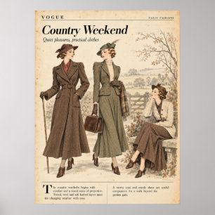 Printable Antique Magazine Papers, 1930s Women Eph Poster