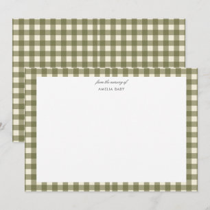 Printable Autumn Plaid  Baby shower notecard