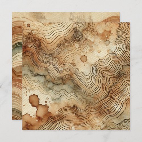 Printable Autumnal Watercolor Wood Grain Scrapbook Invitation