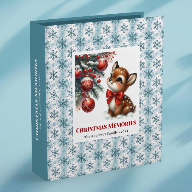 Printable baby fawn christmas scene kids memory   3 ring binder (Printable baby fawn christmas scene kids memory album

)