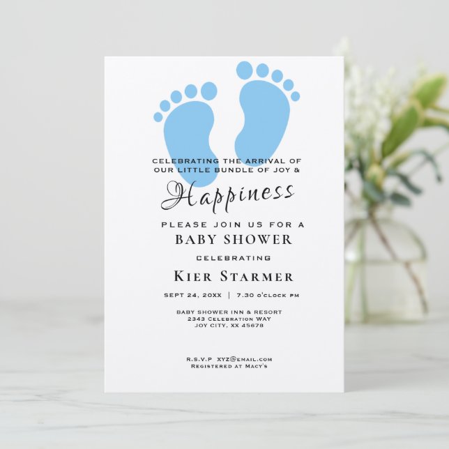 Printable baby shower invites, Custom Shower Invitation (Standing Front)
