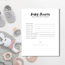 Printable Baby Shower Wishes & Hopes for Baby Game