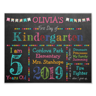 Printable Back to School Signs - Kindergarten