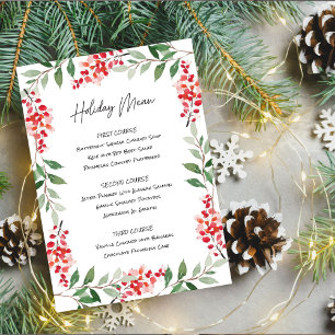 Printable Berry Surround Holiday Menu Invitation