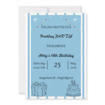 Printable Birthday Party Invitation Card, Editable