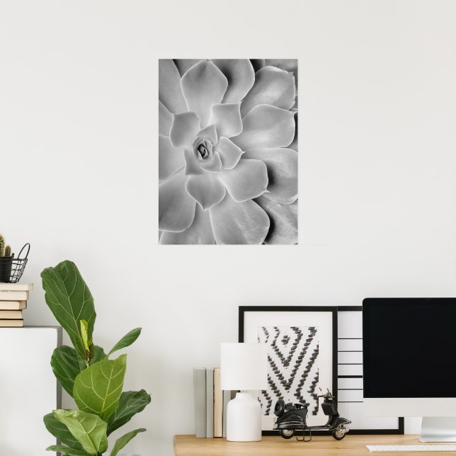 Printable Black and White Cactus Wall Art (Home Office)