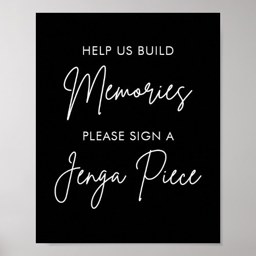 Printable Black Wedding Jenga Guest Book Sign