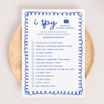 Printable Blue I Spy Wedding Photo Hunt Game Program<br><div class="desc">Printable Blue Minimalist I Spy Wedding Photo Hunt Game | photo scavenger hunt</div>