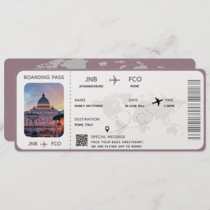 Printable Boarding Pass Airline Ticket Card