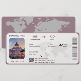 Printable Boarding Pass Airline Ticket Card