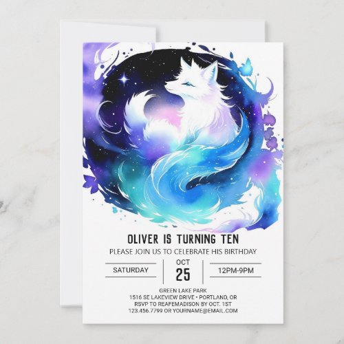 Printable Boho Fox Birthday Invitation