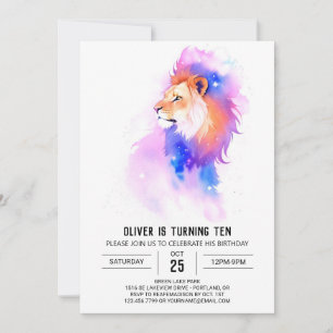 Printable Boho Lion Birthday Invitation