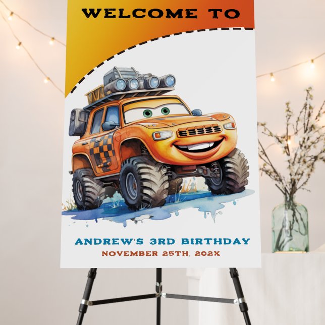 Printable Boy Welcome Racing Car  Foam Board (In Situ (Stand))