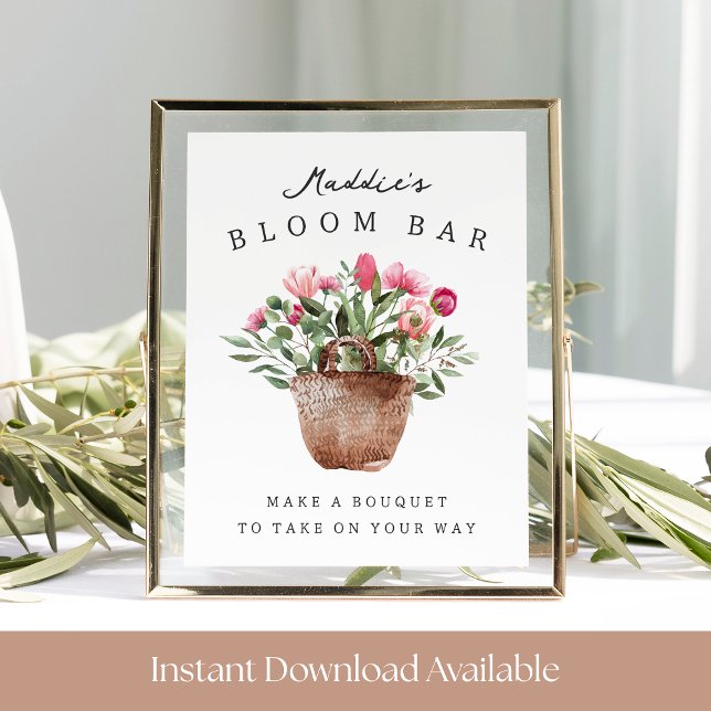 Printable Bridal Shower Bloom Bar Sign (Creator Uploaded)