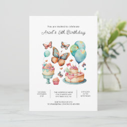 Printable Butterfly Birthday Party Invitations | Zazzle