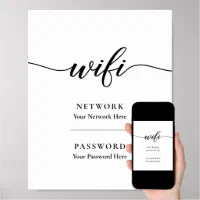 Wifi Password Sign Printable Template With QR Code / Bar Code -   Wifi  password sign, Wifi password sign printable, Template printable