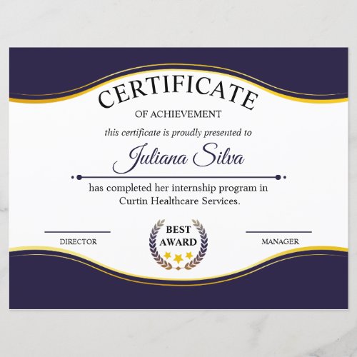 Printable Certificate Of Achievement