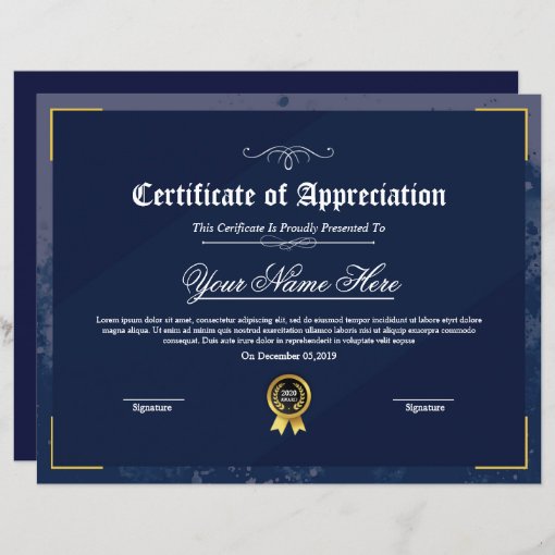 Printable Certificate Of Appreciation 