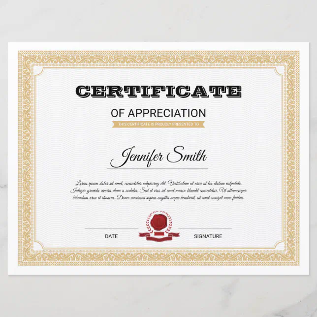 Printable Certificate of Appreciation | Zazzle