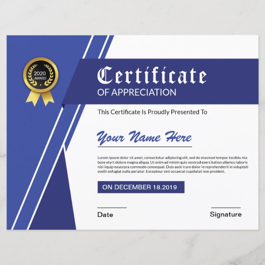 Printable Certificate Of Appreciation 