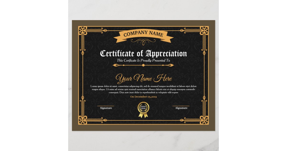 Printable Certificate Of Appreciation | Zazzle.com
