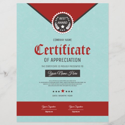 Printable Certificate Template