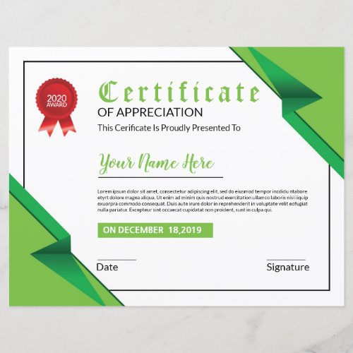 Printable Certificate Template