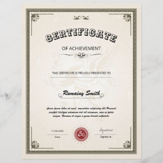 Printable Certificate Template